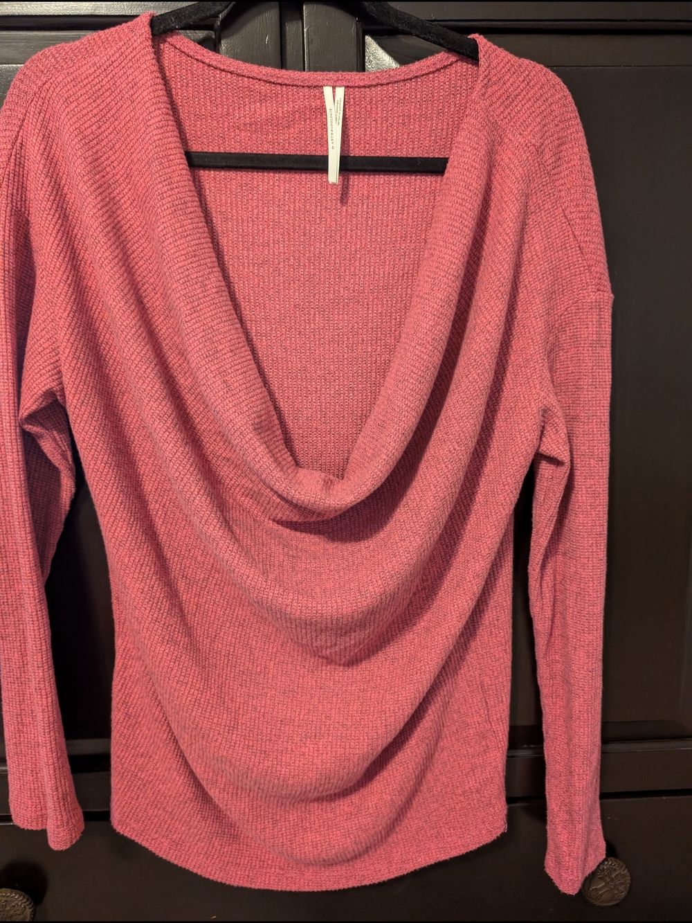 Anthropologie Dusty Rose Draped Cowl-Neck Sweater